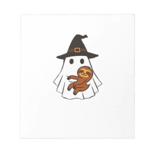 Luiaard Halloween Geest Heksenhoed Dierenliefhebbe Notitieblok