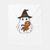 Luiaard Halloween Ghost Witch Pet Dierenvrienden B Fleece Deken (Voorkant)