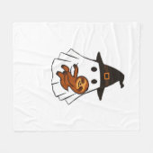 Luiaard Halloween Ghost Witch Pet Dierenvrienden B Fleece Deken (Voorkant (Horizontaal))