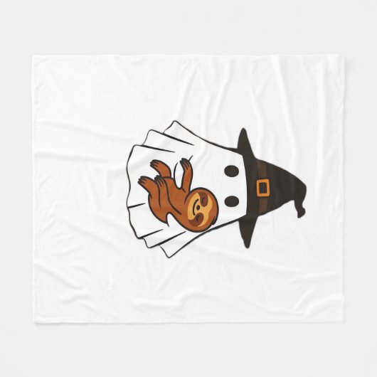 Luiaard Halloween Ghost Witch Pet Dierenvrienden B Fleece Deken (Voorkant (Horizontaal))