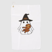 Luiaard Halloween Ghost Witch Pet Dierenvrienden B Golfhanddoek (Voorkant)