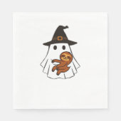 Luiaard Halloween Ghost Witch Pet Dierenvrienden B Servet (Voorkant)