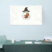 Luiaard Halloween Ghost Witch Pet Dierenvrienden B Spandoek (Beurs)