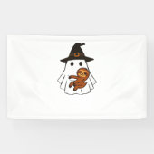 Luiaard Halloween Ghost Witch Pet Dierenvrienden B Spandoek (Horizontaal)