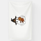 Luiaard Halloween Ghost Witch Pet Dierenvrienden B Spandoek (Verticaal)
