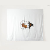 Luiaard Halloween Ghost Witch Pet Dierenvrienden B Wandkleed (Voorkant (horizontaal))