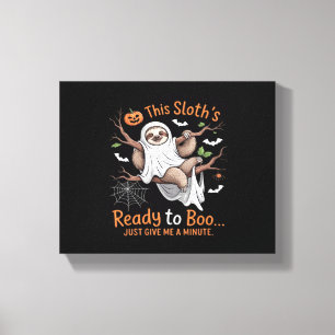 Luiaard Halloween Luiaards Schattig Vleermuis Vamp Canvas Afdruk