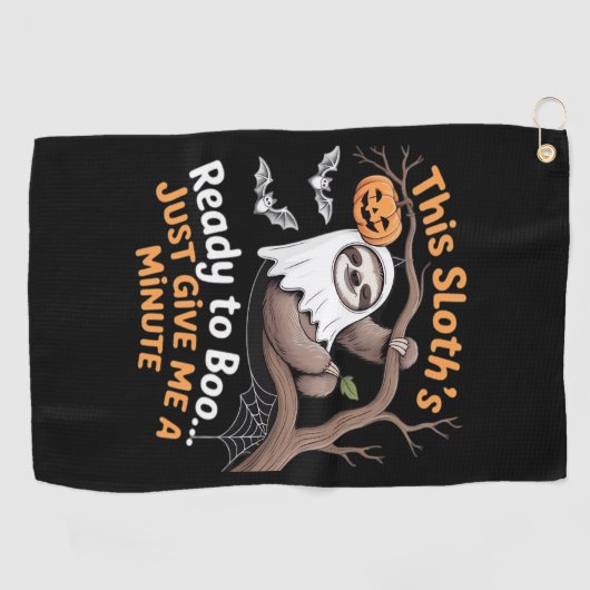 Luiaard Halloween Luiaards Schattigee Vleermuis Va Golfhanddoek (Horizontaal)