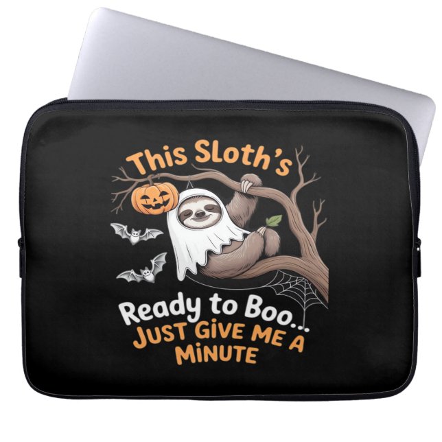 Luiaard Halloween Luiaards Schattigee Vleermuis Va Laptop Sleeve (Voorkant)
