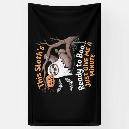 Luiaard Halloween Luiaards Schattigee Vleermuis Va Spandoek (Verticaal)