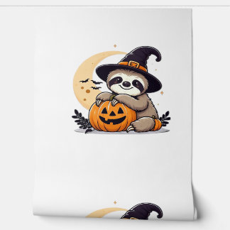 Luiaard Halloween-motief Cute Klassiek T-shirt Behang