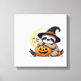 Luiaard Halloween Motief Cute Klassiek T-shirt Canvas Afdruk