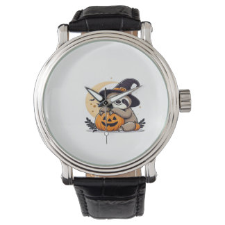 Luiaard Halloween-motief Cute Klassiek T-shirt Horloge