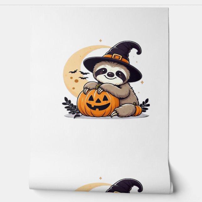 Luiaard Halloween Motief Schattige Classic T-Shirt Behang (Afrollen)