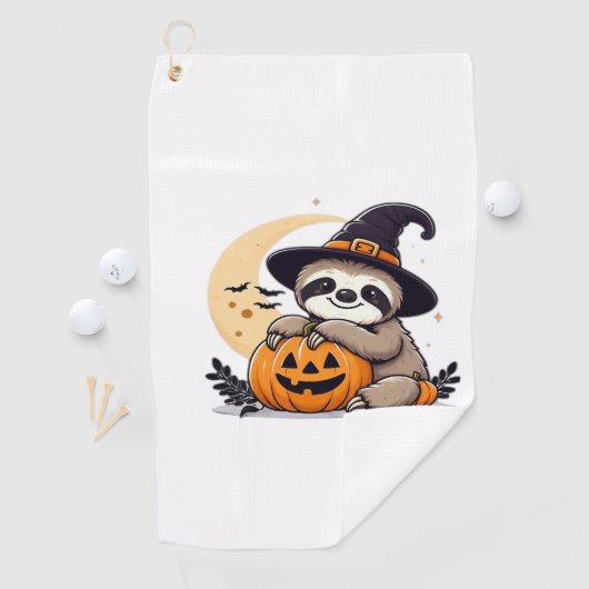 Luiaard Halloween Motief Schattige Classic T-Shirt Golfhanddoek (Insitu)
