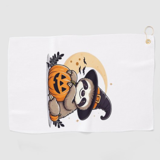 Luiaard Halloween Motief Schattige Classic T-Shirt Golfhanddoek (Horizontaal)