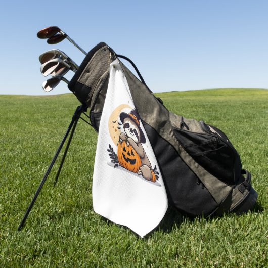 Luiaard Halloween Motief Schattige Classic T-Shirt Golfhanddoek (Groen)