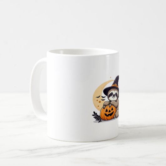 Luiaard Halloween Motief Schattige Classic T-Shirt Koffiemok (Voorkant links)