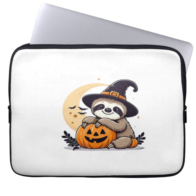 Luiaard Halloween Motief Schattige Classic T-Shirt Laptop Sleeve (Voorkant)