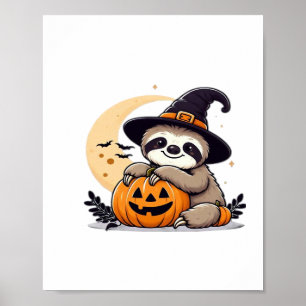 Luiaard Halloween Motief Schattige Classic T-Shirt Poster