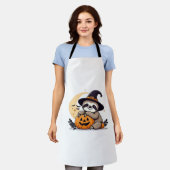 Luiaard Halloween Motief Schattige Classic T-Shirt Schort (Gedragen)