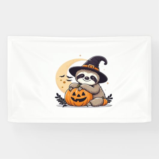 Luiaard Halloween Motief Schattige Classic T-Shirt Spandoek (Horizontaal)