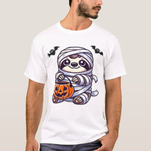 Luiaard Halloween Mummie Kinderen Vrouwen Mannen L T-shirt