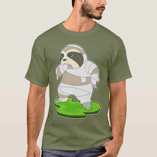 Luiaard Halloween Mummie T-shirt (Voorkant)