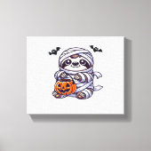 Luiaard Halloween Mummy Kinder Vrouwen Mannen Luia Canvas Afdruk (Voorkant)