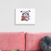 Luiaard Halloween Mummy Kinder Vrouwen Mannen Luia Canvas Afdruk (Insitu (Woonkamer))
