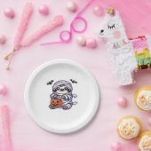 Luiaard Halloween Mummy Kinder Vrouwen Mannen Luia Papieren Bordje (Feest)