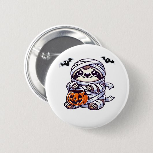 Luiaard Halloween Mummy Kinder Vrouwen Mannen Luia Ronde Button 5,7 Cm (Voorkant /achterkant)