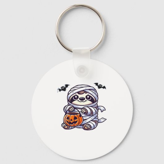 Luiaard Halloween Mummy Kinder Vrouwen Mannen Luia Sleutelhanger (Voorkant)