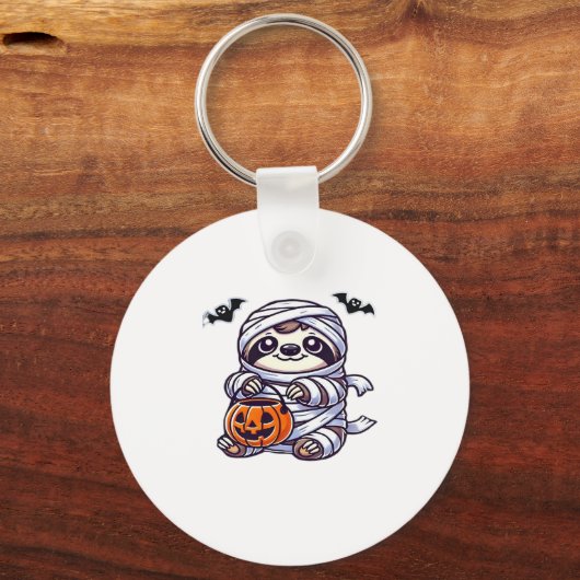Luiaard Halloween Mummy Kinder Vrouwen Mannen Luia Sleutelhanger (Voorkant)