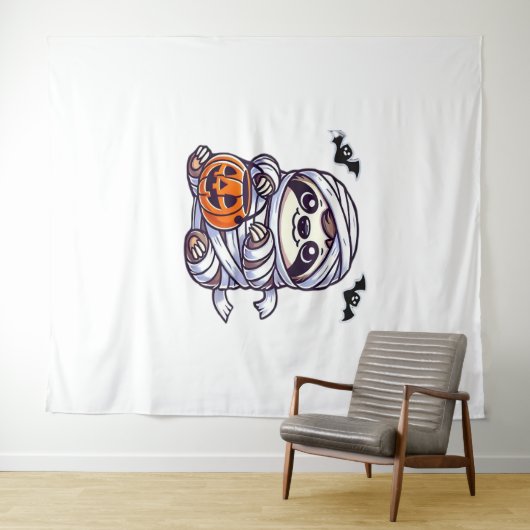 Luiaard Halloween Mummy Kinder Vrouwen Mannen Luia Wandkleed (In Situ (horizontaal))