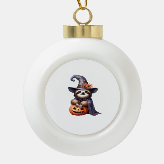 Luiaard Halloween Outfit Classic T-shirt Keramische Bal Ornament (Voorkant)