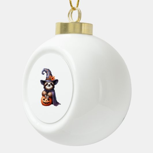 Luiaard Halloween Outfit Classic T-shirt Keramische Bal Ornament (Rechts)