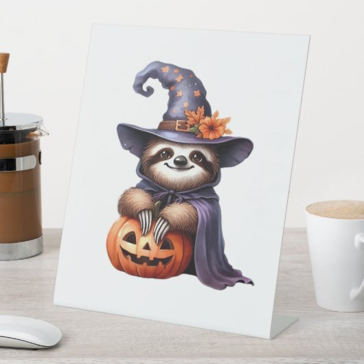 Luiaard Halloween Outfit Classic T-shirt Reclamebord Met Voetstuk (Insitu)