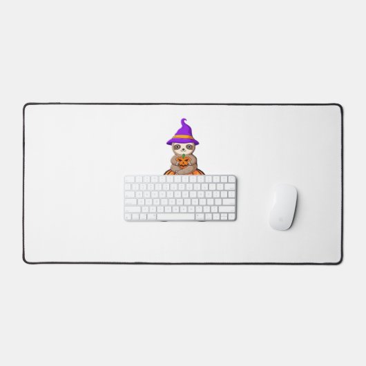 Luiaard Halloween Premium T-shirt Bureaumat (Keyboard & Muis)
