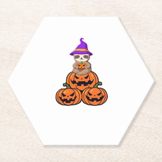 Luiaard Halloween Premium T-shirt Kartonnen Onderzetters (Voorkant)