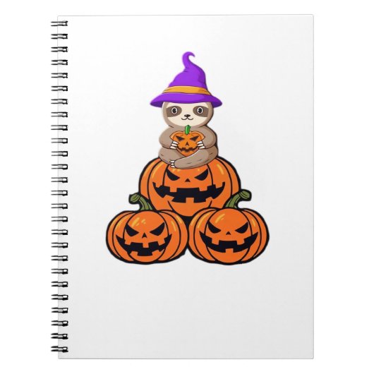 Luiaard Halloween Premium T-shirt Notitieboek (Voorkant)