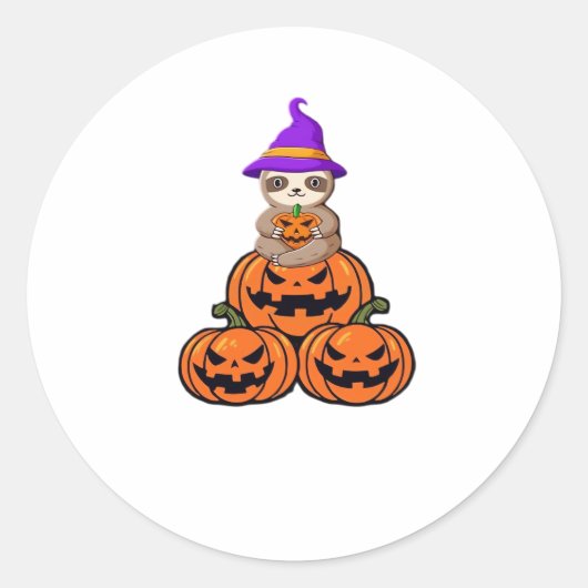 Luiaard Halloween Premium T-shirt Ronde Sticker (Voorkant)
