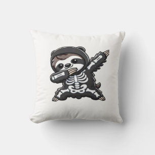 Luiaard Halloween Skelet Kinderen Vrouwen Mannen L Kussen