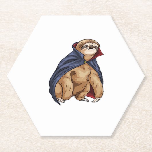 Luiaard Halloween Vampire Classic T-shirt Kartonnen Onderzetters (Voorkant)