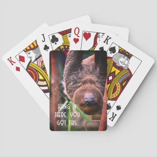 luiaard hangend uit grappig dek van pokerkaarten (Achterkant)