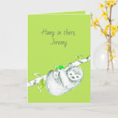 Luiaard hangt daar bemoedigende positieve woorden  kaart (Gele Bloem)