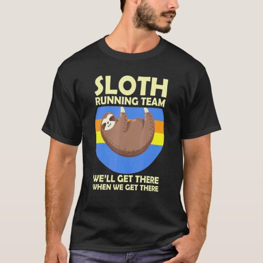 Luiaard Hardloop Team We Komen Er Wel T-shirt (Voorkant)
