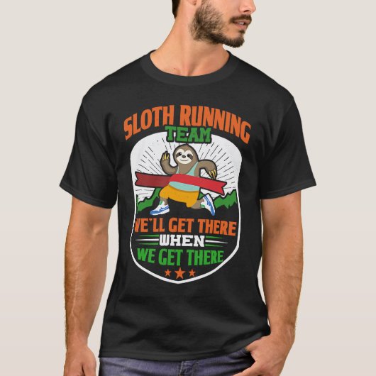 Luiaard hardloopteam Grappige luie luiaard T-shirt (Voorkant)