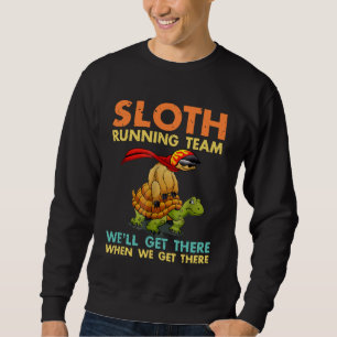 Luiaard hardloopteam T-shirt Grappige luiaard schi