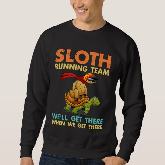Luiaard hardloopteam T-shirt Grappige luiaard schi (Voorkant)